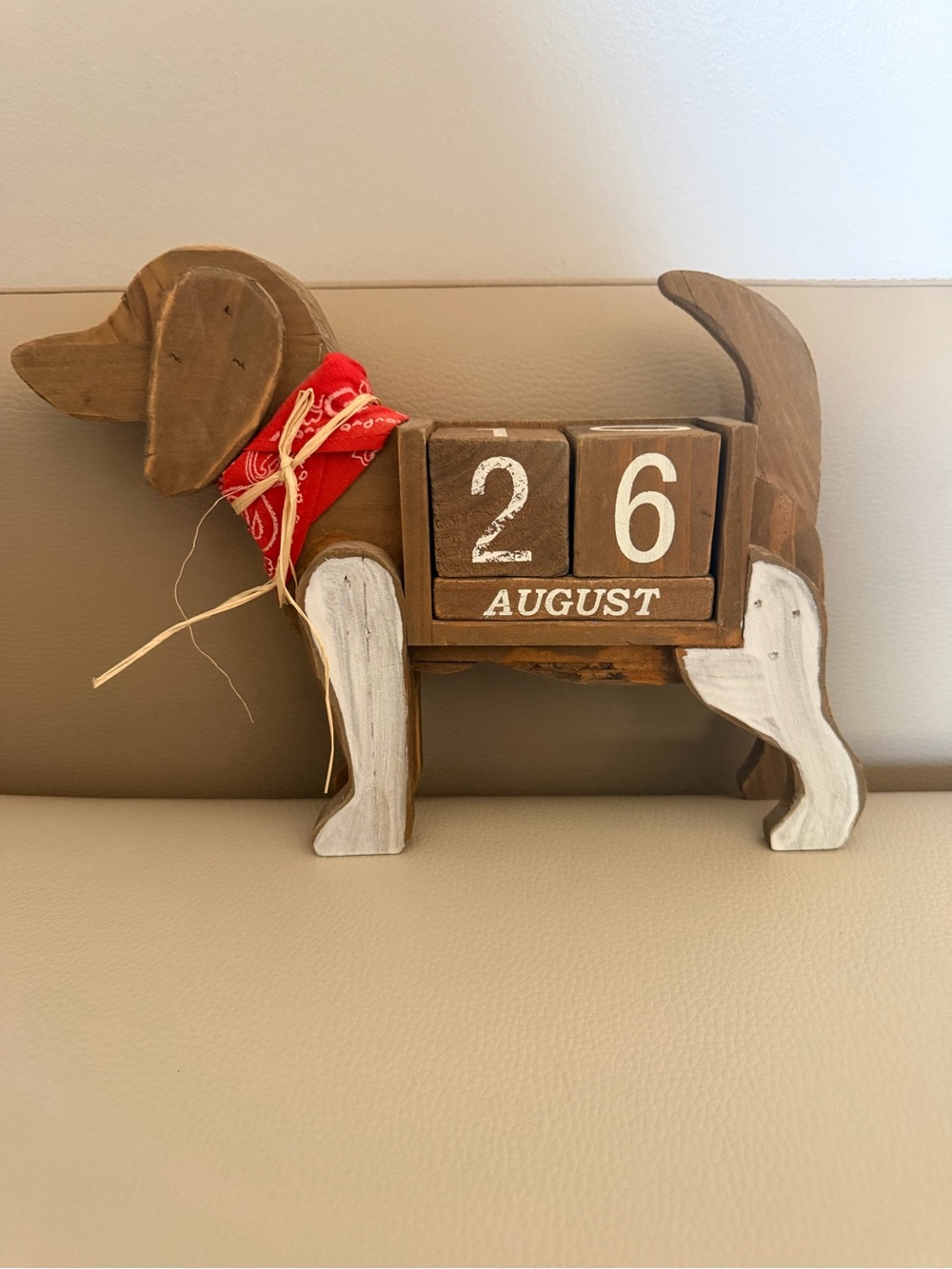 Rustic Wooden Dachshund Perpetual Calendar | Farmhouse Dog Decor